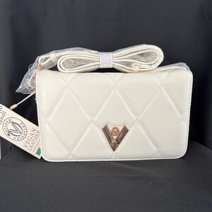 Valentino White Quilted Crossbody Bag
